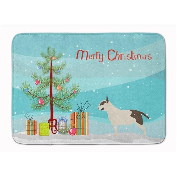 Carolines Treasures Carolines Treasures BB2996RUG Bull Terrier Merry Christmas Tree Machine Washable Memory Foam Mat BB2996RUG - main